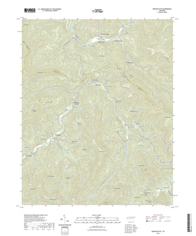 United States Geological Survey Duncan Flats, TN (2022, 24000-Scale) digital map