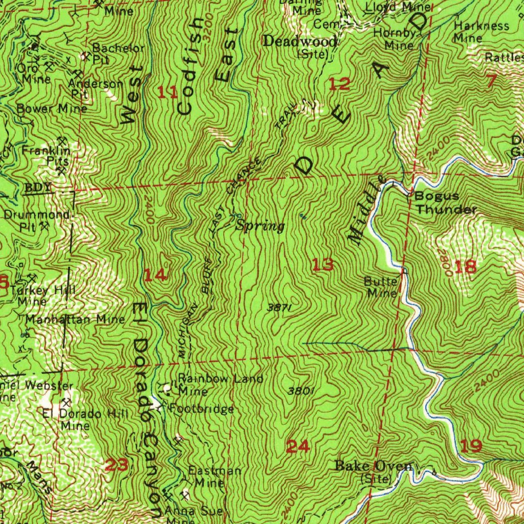 Duncan Peak, CA (1952, 62500-Scale) Map by United States Geological ...