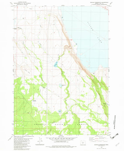 United States Geological Survey Duncan Reservoir, OR (1982, 24000-Scale) digital map