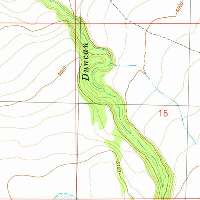 United States Geological Survey Duncan Reservoir, OR (1982, 24000-Scale) digital map