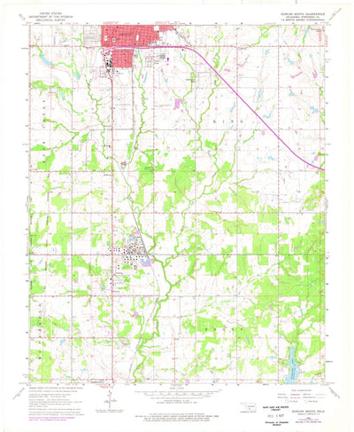 United States Geological Survey Duncan South, OK (1964, 24000-Scale) digital map