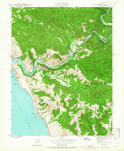 United States Geological Survey Duncans Mills, CA (1943, 24000-Scale) digital map
