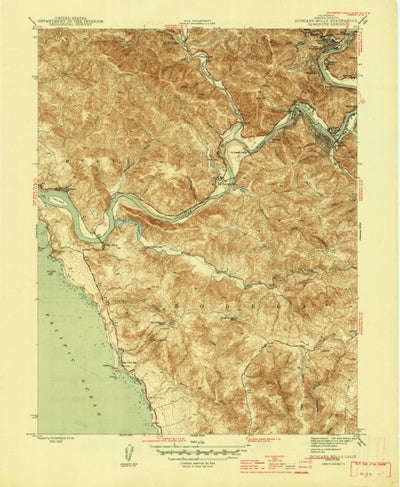 United States Geological Survey Duncans Mills, CA (1945, 31680-Scale) digital map