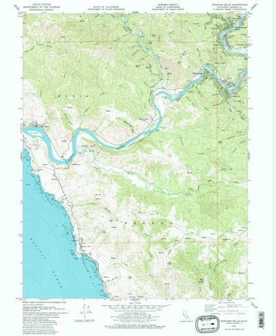 United States Geological Survey Duncans Mills, CA (1979, 24000-Scale) digital map