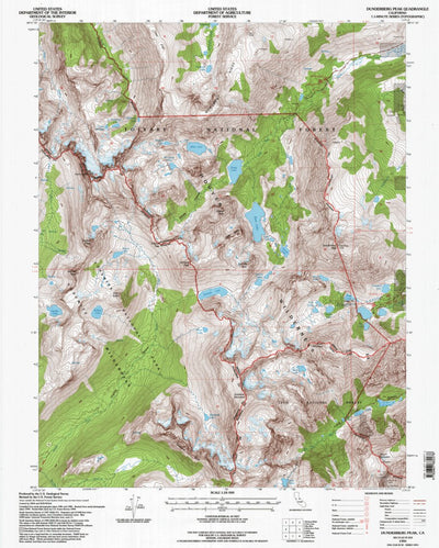 United States Geological Survey Dunderberg Peak, CA (1994, 24000-Scale) digital map