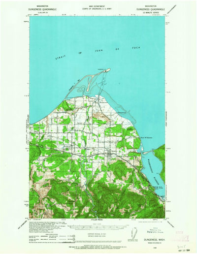 United States Geological Survey Dungeness, WA (1938, 62500-Scale) digital map