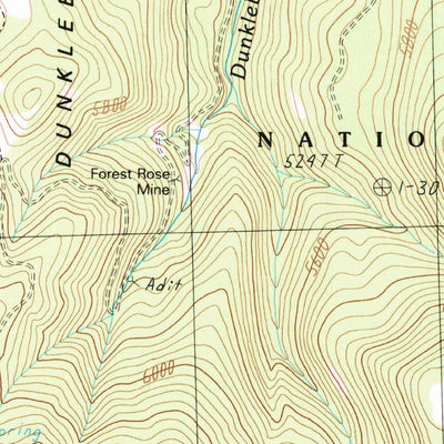 United States Geological Survey Dunkleberg Creek, MT (1989, 24000-Scale) digital map