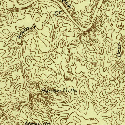 United States Geological Survey Dunman Mountain, TX (1931, 48000-Scale) digital map