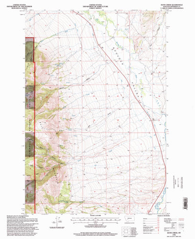 United States Geological Survey Dunn Creek, MT (1996, 24000-Scale) digital map