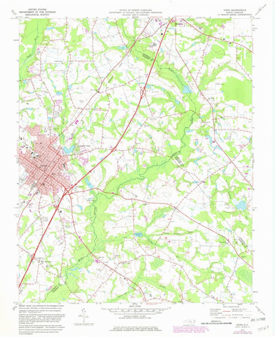 United States Geological Survey Dunn, NC (1973, 24000-Scale) digital map