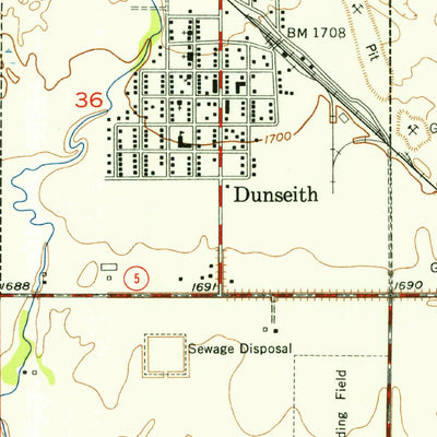 United States Geological Survey Dunseith, ND (1955, 24000-Scale) digital map