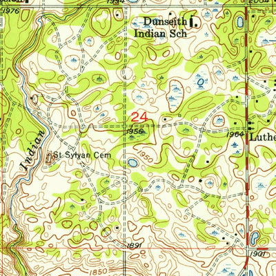 United States Geological Survey Dunseith, ND (1955, 24000-Scale) digital map