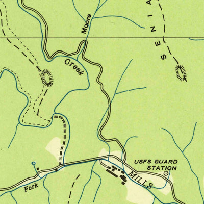 United States Geological Survey Dunsmore Mountain, NC (1936, 24000-Scale) digital map