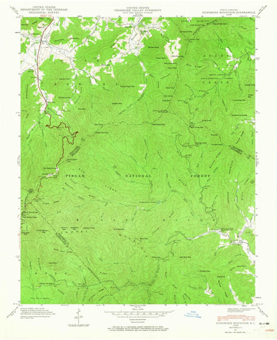 United States Geological Survey Dunsmore Mountain, NC (1942, 24000-Scale) digital map
