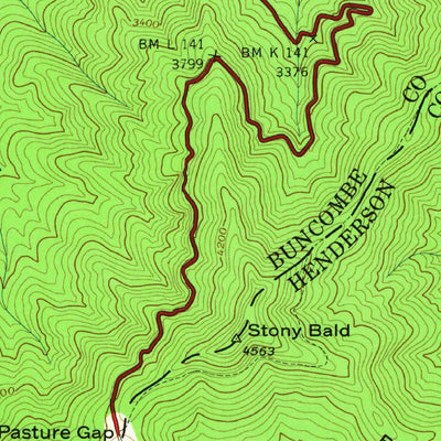 United States Geological Survey Dunsmore Mountain, NC (1942, 24000-Scale) digital map