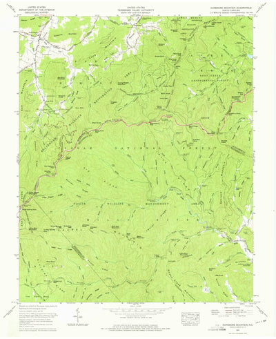 United States Geological Survey Dunsmore Mountain, NC (1967, 24000-Scale) digital map