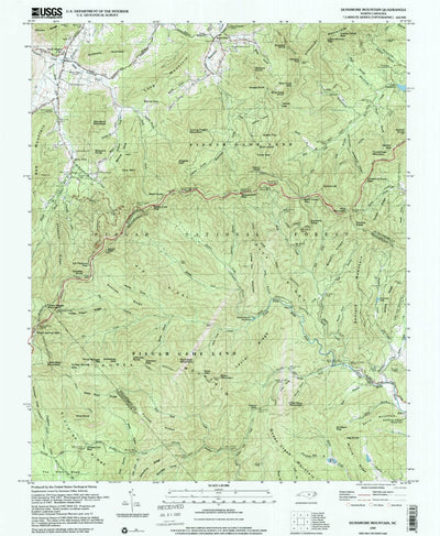 United States Geological Survey Dunsmore Mountain, NC (1997, 24000-Scale) digital map