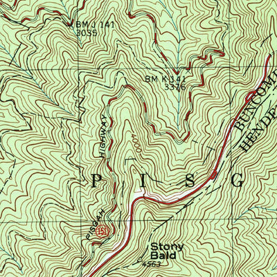 United States Geological Survey Dunsmore Mountain, NC (1997, 24000-Scale) digital map
