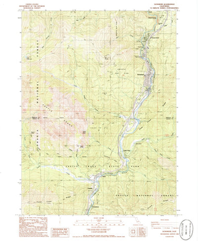 United States Geological Survey Dunsmuir, CA (1986, 24000-Scale) digital map