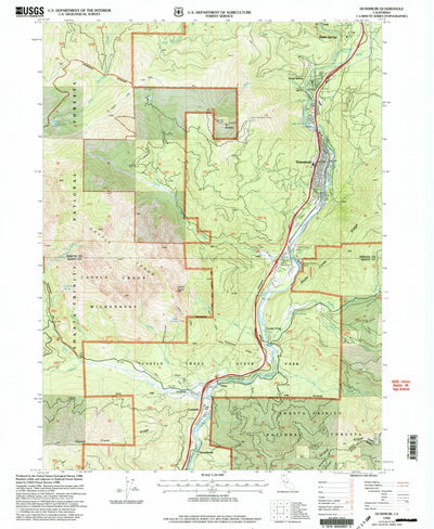 United States Geological Survey Dunsmuir, CA (1998, 24000-Scale) digital map