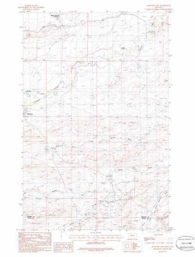 United States Geological Survey Dupuyer East, MT (1985, 24000-Scale) digital map