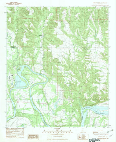 United States Geological Survey Durant Bend, AL (1982, 24000-Scale) digital map