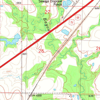 United States Geological Survey Durant South, OK (1980, 24000-Scale) digital map