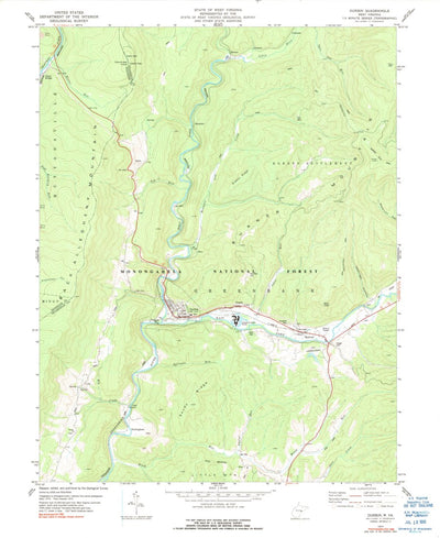 United States Geological Survey Durbin, WV (1977, 24000-Scale) digital map