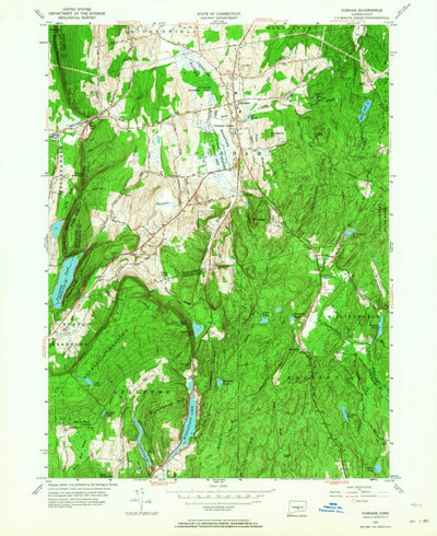 United States Geological Survey Durham, CT (1953, 24000-Scale) digital map