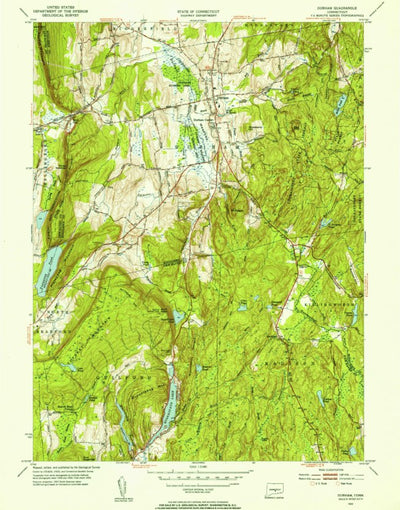 United States Geological Survey Durham, CT (1953, 31680-Scale) digital map