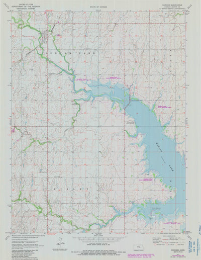 United States Geological Survey Durham, KS (1971, 24000-Scale) digital map