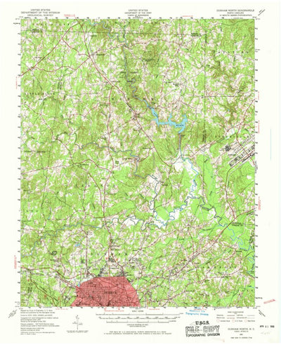 United States Geological Survey Durham North, NC (1951, 62500-Scale) digital map