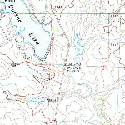 United States Geological Survey Durkee Lake, SD (1983, 24000-Scale) digital map