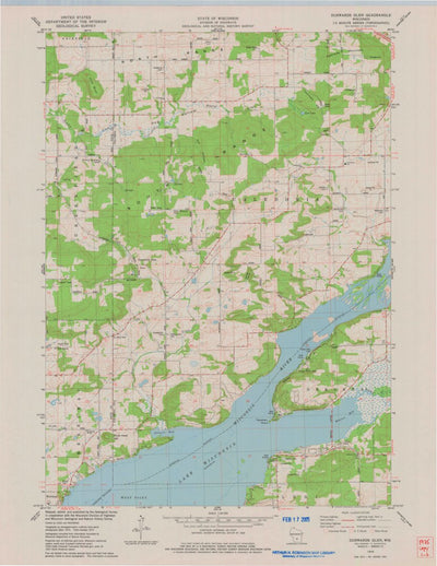 United States Geological Survey Durwards Glen, WI (1975, 24000-Scale) digital map