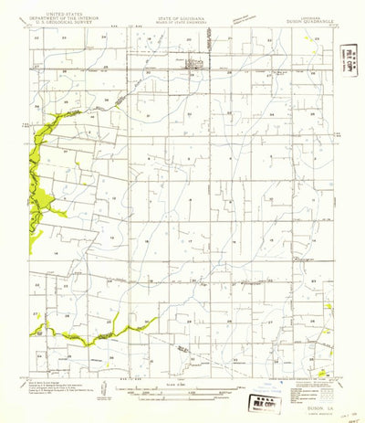 United States Geological Survey Duson, LA (1954, 31680-Scale) digital map