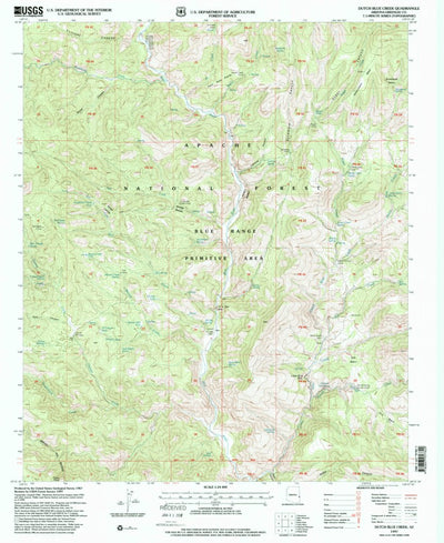 United States Geological Survey Dutch Blue Creek, AZ (1997, 24000-Scale) digital map
