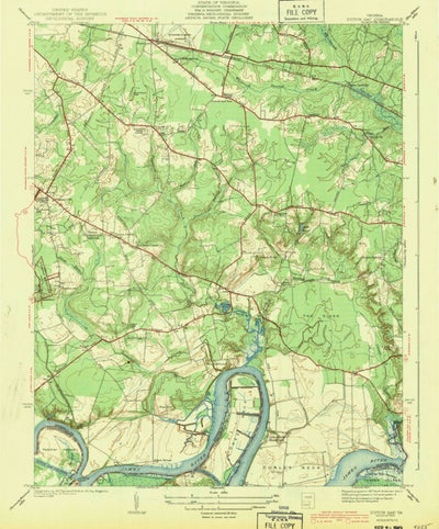United States Geological Survey Dutch Gap, VA (1943, 31680-Scale) digital map