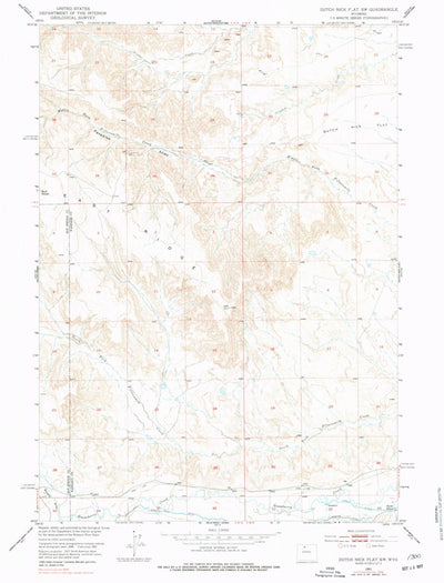 United States Geological Survey Dutch Nick Flat SW, WY (1951, 24000-Scale) digital map