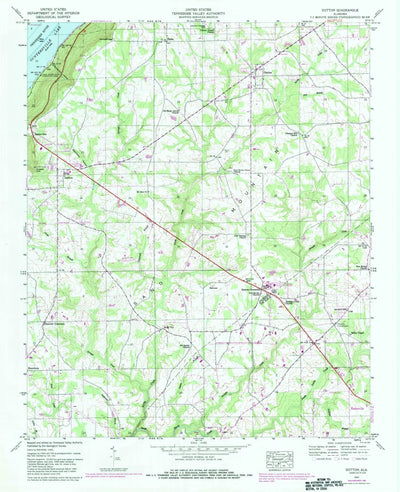 United States Geological Survey Dutton, AL (1947, 24000-Scale) digital map