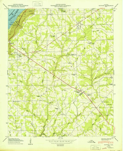 United States Geological Survey Dutton, AL (1950, 24000-Scale) digital map