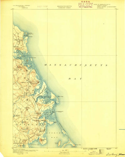 United States Geological Survey Duxbury, MA (1888, 62500-Scale) digital map