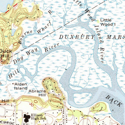 United States Geological Survey Duxbury, MA (1974, 24000-Scale) digital map