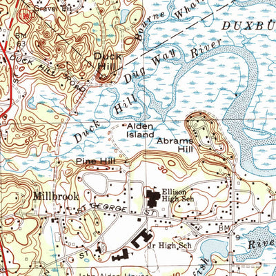 United States Geological Survey Duxbury, MA (1974, 25000-Scale) digital map