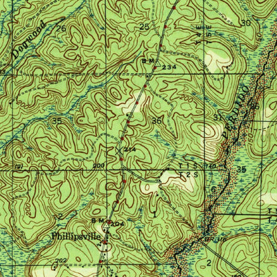 United States Geological Survey Dyas, AL-FL (1944, 62500-Scale) digital map
