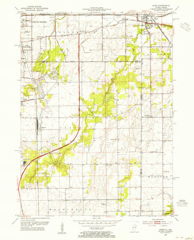 United States Geological Survey Dyer, IN-IL (1953, 24000-Scale) digital map