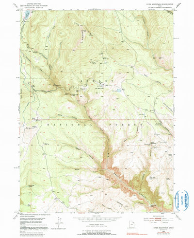United States Geological Survey Dyer Mountain, UT (1950, 24000-Scale) digital map