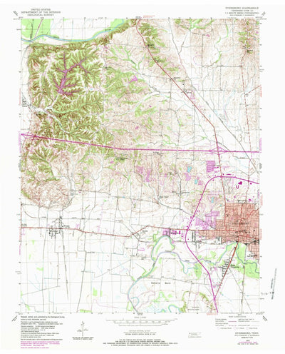 United States Geological Survey Dyersburg, TN (1952, 24000-Scale) digital map