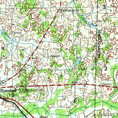 United States Geological Survey Dyersburg, TN-KY-MO-IL-AR (1956, 250000-Scale) digital map