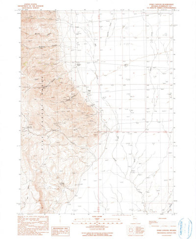 United States Geological Survey Dyke Canyon, NV (1990, 24000-Scale) digital map