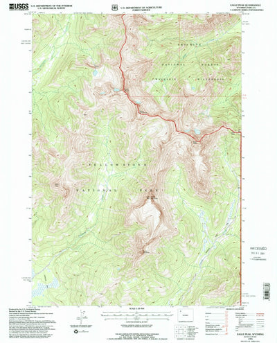 United States Geological Survey Eagle Peak, WY (1991, 24000-Scale) digital map